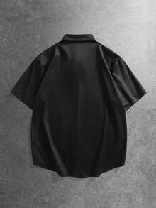 ROMWE MEN Men's Gothic Print Short Sleeve Shirt - Black - View 2