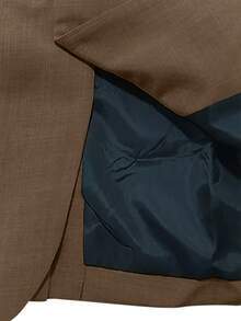 Manfinity Mode 男士区间染口袋单排扣西装外套 男士棕色西装外套 男士棕色西装 男士时尚西装外套 优雅男士西装外套 男士正装西装外套 - 棕色 - 查看 4