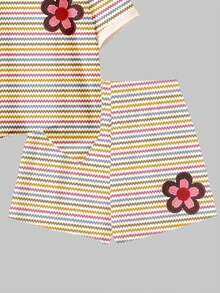 2pcs Dopamine Colorful Striped, Retro Floral Embroidery Print Tween Girls Casual Comfortable Loose Round Neck Short Sleeve T-Shirt And Shorts Set, Suitable For Spring/Summer Daily, Home, Outing, Holiday, Easter - Multicolor - View 7