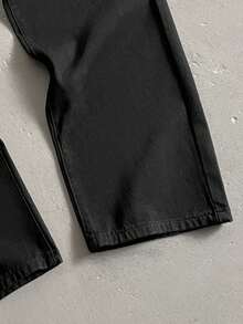 Claim Dot 宽松男士斜口袋牛仔裤，垃圾摇滚风 - 黑色 - 查看 6