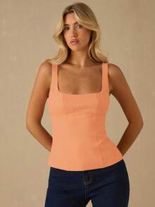 2026 Blusa con lazo en la espalda para mujer, romántica y elegante, ideal para fiestas, citas, vacaciones, graduación, salidas, Halloween, Navidad, otoño y Año Nuevo - Naranja Coral - Ver 7