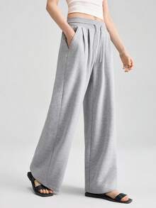 Ontre 2026夏季灰色弹力腰卫衣裤套装，适合都市通勤、休闲、音乐节、度假、复活节、海滩、办公室、毕业典礼、母亲节等场合，女士服装 - 淺灰色 - 查看 4