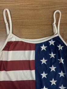 IslaSuriya Women's Summer American Independence Day National Flag Print Camisole - Multicolor - View 3