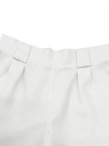 SHEIN PETITE Bộ đồ nữ thường ngày gồm áo tank top và quần short phối màu tương phản. - Nhiều màu - Xem 5