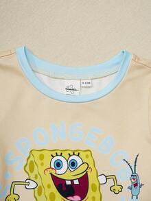 SpongeBob SquarePants | SHEIN 男婴可爱卡通印花睡衣 - - 黃色 - 查看 3