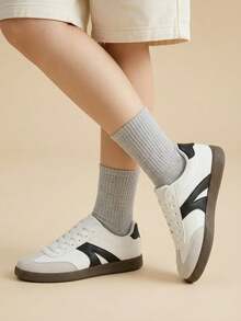 CUCCOO EASI Zapatillas deportivas casuales de mujer con contraste de color, cómodas para uso diario para Navidad - Ceniza blanca 8 - Ver 5