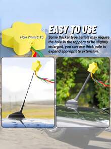 Zazumi Cute Star Shaped Car Roof Decoration, Dopamine Colored Ribbon Decoration, Star Decorations With Different Colored Ribbons, Suitable For External Decoration Of Various Cars, Home And Living Room Teacher Activity Decoration, Cute Car Accessories For Birthdays, Festivals, Parties, Daily Use, Car Styling Gifts For Women, Girls, And Car Enthusiasts - multicolor - View 5