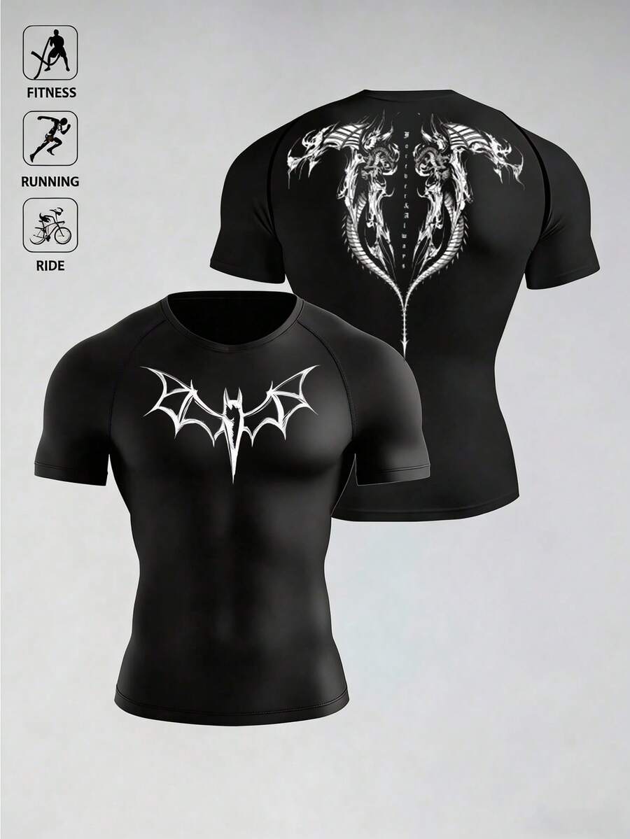 Acti Log Men Sports Tees & Tanks - Black - View 1