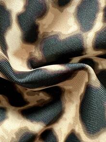 Swim Vcay Bộ bikini 3 mảnh dành cho nữ, họa tiết da báo, kiểu buộc dây cổ, kết hợp với quần tam giác thắt nút bên hông và quần cạp cao, thích hợp cho bãi biển và kỳ nghỉ, mùa xuân/hè. - Nhiều màu - Xem 6