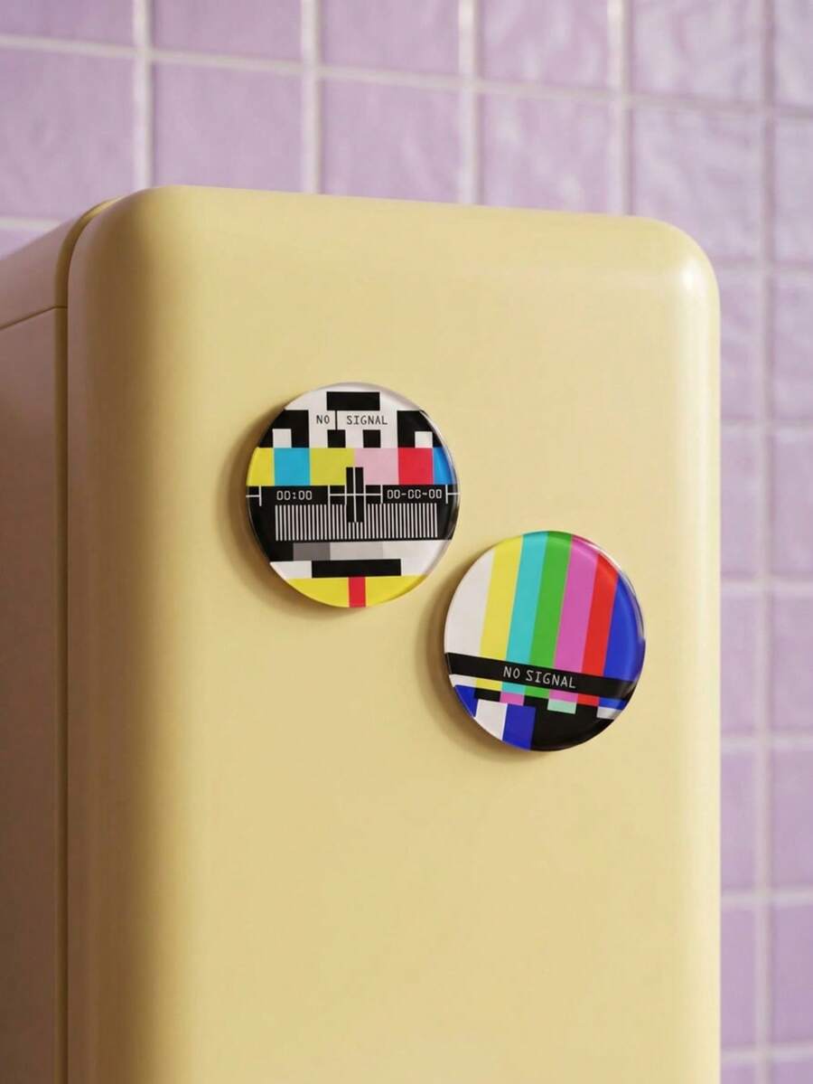 Joivida 1个/2个新款INS风复古电视无信号亚克力冰箱贴，外观精美 - 多色 - 查看 1