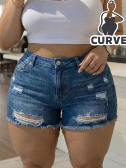 Curvy pantalones cortos pantalón mezclilla jeans mujer dama plus size tallas extra básico vaquero femenino vaqueros skinny fit bolsas bolsillos cintura alta pierna ajustada ajustados ceñidos strech versátil primavera verano casual diario urbano y2k aesthetic escuela trabajo ancho decorado vintage únicos confort día noche salida calle concierto festival música EDC bahidora vive latino