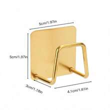 2 Packs Golden Adhesive Sponge Holders, Stainless Steel Dish Sponge Holders For Sink Soap Sponges Rack Hanger Kitchen Accessories - Gold - View 3