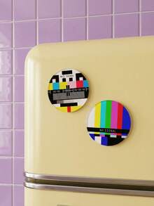 Joivida 1个/2个新款INS风复古电视无信号亚克力冰箱贴，外观精美 - 多色 - 查看 2