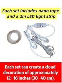 1 件大壁云灯 - 3D 雷云 LED 灯闪电云彩色氛围夜灯适用于 DIY 创意云灯、电影院、教室、宿舍 - 多色光 - 查看 5