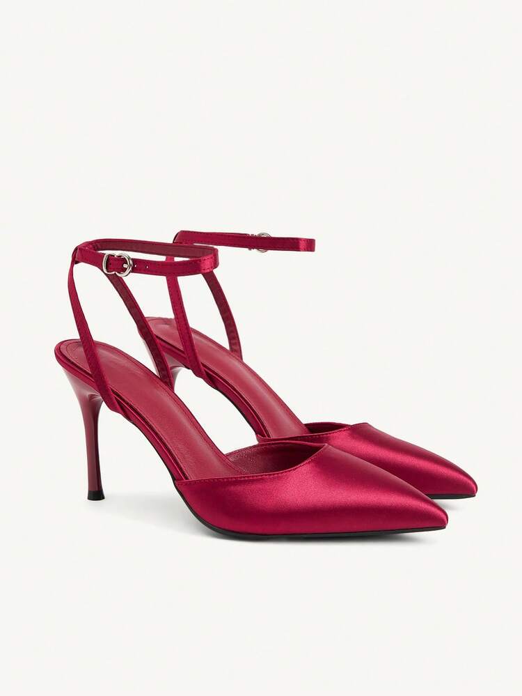 CUCCOO CHICEST Women Shoes New French Sexy Closed Toe High Heels Fashion Low Vamp Stiletto Cross With Satin Dress Party Bridal Wedding Shoes Wedding Shoes