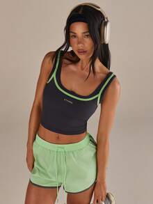 Athîral Women's Casual Sports Contrast Stitching Grey Vest Top, Spring/Summer - Multicolor - View 7