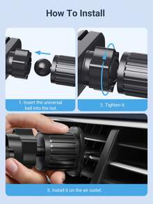 Teckwe Gravity Car Phone Holder Vent Phone Mount, Never Blocking Air Vent Clip Cellphone Holder Compatible With IPhone&Android Back To School Essentials, Black - Black - View 5