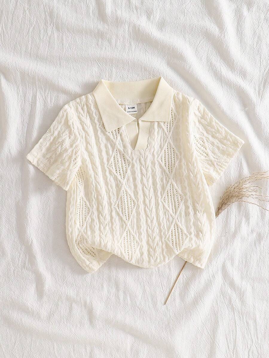 SHEIN Vintaside Kids Áo nỉ trẻ em trai kiểu dáng thường ngày, thoải mái, đa năng, dễ phối đồ, chất liệu vải đặc biệt có họa tiết thời trang. - trắng - Xem 1