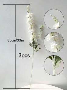 1/2/3/4/6支装 33英寸仿真丝绸飞燕草花，长茎仿真翠雀花，逼真花卉装饰，适用于家居、办公室、花园、婚礼、花瓶装饰、春夏插花用品 - 彩色 - 查看 14