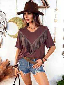 2026 Spring/Summer New Regular Women's Short Sleeve T-Shirt - Brown - View 4