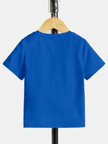 SHEIN Camisa casual de manga corta suelta y cómoda para niño joven con patrón de árbol de coco, versátil - Azul - Ver 2