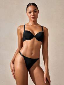 Veilyse Women Bra & Panty Sets Backless Santai-Sporty - Hitam - View 7