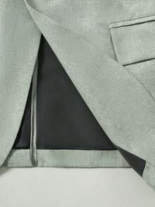 Calvornis Bộ vest công sở thường ngày dành cho nam, Bộ vest màu trơn gồm áo khoác và quần, Bộ vest cưới, trang phục thường ngày đơn giản, thời trang dành cho nam, Phù hợp cho ngày lễ tình nhân, kỷ niệm và các dịp khác, Là món quà tuyệt vời cho bạn trai hoặc chồng của bạn. - xanh quân đội - Xem 6