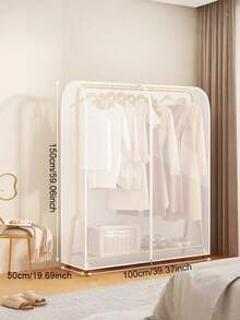 Clothes Storage Dust Cover Clear Garment Rack Cover With Zippers Cover Clothes Rack Cover Big Cover Donkey Cover, Transparent Plastic For Clothes Rack - Translucent - View 3