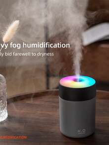 1pc Mini Humidifier Colorful LED Night Light Creative Desktop For Bedroom Car Home Office Portable Small Air Moisturizer - multicolor - View 7