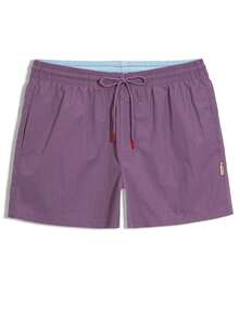 Horizaway Pantaloncini da spiaggia casual da uomo con coulisse e tasche - Viola - Visualizzare 4
