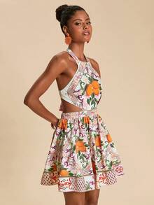 Travachic Vestido de Férias com Estampa Tropical Feminino, Looks de Férias de Verão, Vestidos Elegantes para Festa, Vestidos de Luxo para Casamentos, Vestido de Formatura, Vestido de Cerimônia, Vestido de Madrinha, Vestido de Praia de Férias, Vestido de Verão, Férias Tropicais, Looks Boêmios, Looks de Ibiza, Estilo Ocidental - Multicolorido - Visão 7