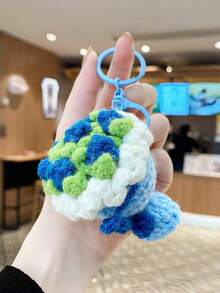 Joivida 1 pièce Porte-clés fait main au crochet Mini bouquet de roses artificielles et de tournesols. Cadeau floral pour les femmes, les amies, la fête des mères, la Saint-Valentin, la décoration - Multicolore - Voir 12