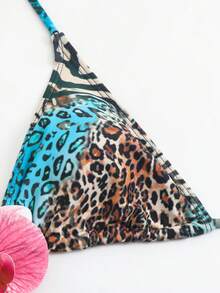 Swim Vcay Bộ đồ bơi 3 món Xuân/Hè: Áo hai dây không gọng in kỹ thuật số, quần bơi buộc dây bên hông và chân váy dài bằng lưới, bộ đồ bơi đi biển dành cho nữ. - Nhiều màu - Xem 6