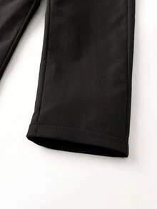 SHEIN 2件組小男孩紳士套裝，職業日、返校季，全印花長袖襯衫搭配經典長褲，正式生日派對婚禮西裝 - 藏蓝色 - 查看 8
