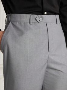 Officeau Set de 3 piezas de traje formal de negocios de hombre, compuesto por chaqueta, chaleco y pantalones, en unicolor y corte slim fit, para vestimenta formal de trabajo - Gris Claro - Ver 4