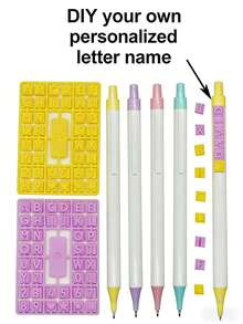 Joivida 4PCS DIY Letter Building Block Gel Pen, 0.5mm Fine Point Retractable Black Ink Pen With Customizable Alphabet Blocks, Creative Block Puzzle Decorative Stationery For Journaling & Note Taking, Aesthetic Pen For Students & Office Workers, Ideal Gift For Back To School, Birthdays & Stationery Lovers, Perfect For Daily Study, Office Work & DIY Personalization, Smooth Writing & Durable Design For Long-Lasting Use - multicolor - View 10