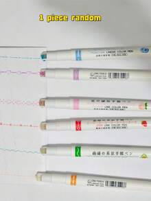 Bút viền 6 màu sáng tạo với hình dạng sóng và mực huỳnh quang cho các dự án tự làm và đánh dấu đường cong, đa năng cho trường học và văn phòng, màu sắc ngẫu nhiên khi quay lại trường học - Nhiều màu - Xem 11