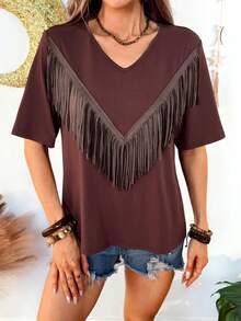 2026 Spring/Summer New Regular Women's Short Sleeve T-Shirt - Brown - View 3