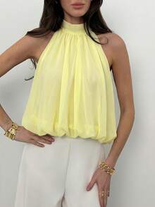 Aloruh Women Tops - Light Yellow - View 1