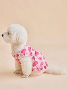 PETSIN 1 chiếc váy xếp ly tay ngắn cài cúc phía trước in hình ong và dưa hấu mùa xuân dành cho thú cưng, phù hợp với mọi loại chó. - Nhiều màu - Xem 7