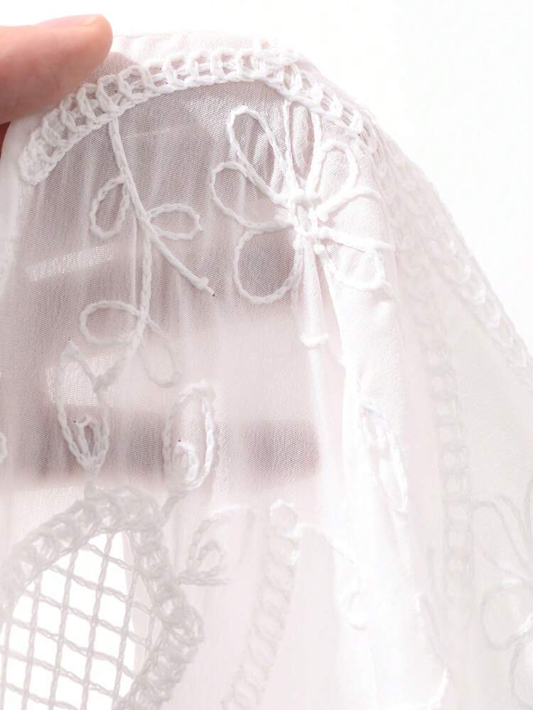 Spring & Summer Lace Skirt Set, White Vacation Style Beach Dress, Atmosphere Matching Two Pieces Set Boho