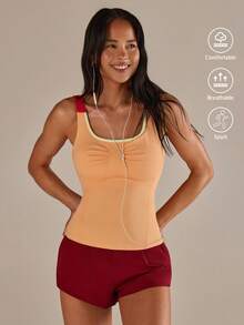 Athîral Women's Contrast Trim Fitted Sleeveless Breathable Sports Tank Top - Multicolor - View 1