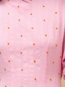 Nöista 粉色面料长裙，饰有橙色圆点，泡泡袖至肘部，腰部收紧，裙摆宽松。适合夏季、春季、音乐节、休闲、海滩、度假、假日等场合穿着。 - 粉色 - 查看 6