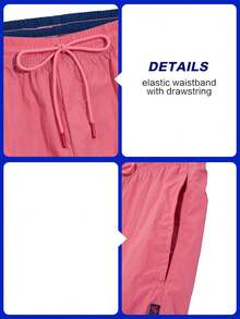 Horizaway Men's Solid Color Casual Beach Shorts - Pink - View 6