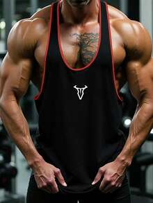 GymBeat 男士运动T恤和背心 - 黑色 - 查看 5