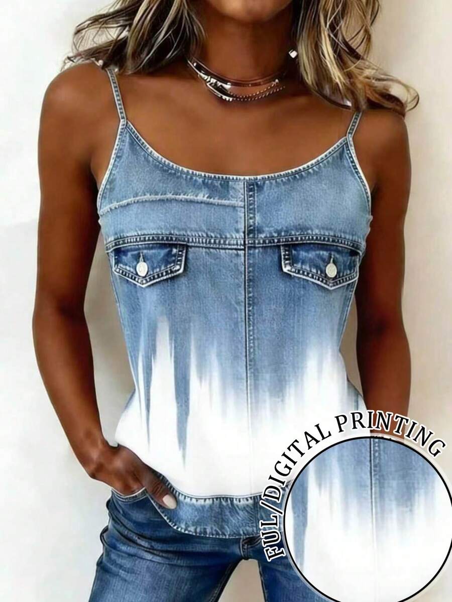 EMERY ROSE Áo hai dây lửng ôm sát dành cho nữ - trắng - Xem 1