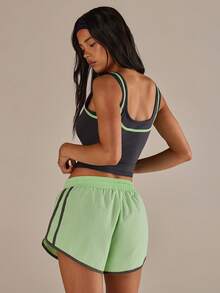 Athîral Women's Casual Sports Contrast Stitching Grey Vest Top, Spring/Summer - Multicolor - View 2