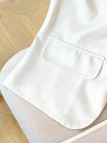 Gilet senza maniche elegante e casual da ragazza pre-adolescente, con collo tondo e bottoni dorati, stile vintage - Bianco - Visualizzare 5