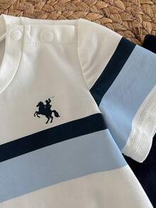 Loomiva 男婴休闲条纹圆领短袖上衣和裤子套装 - 彩色 - 查看 3