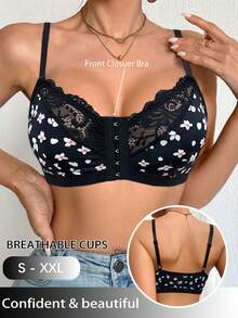 1 chiếc áo ngực không gọng, mở phía trước dành cho nữ - màu đen - Xem 4